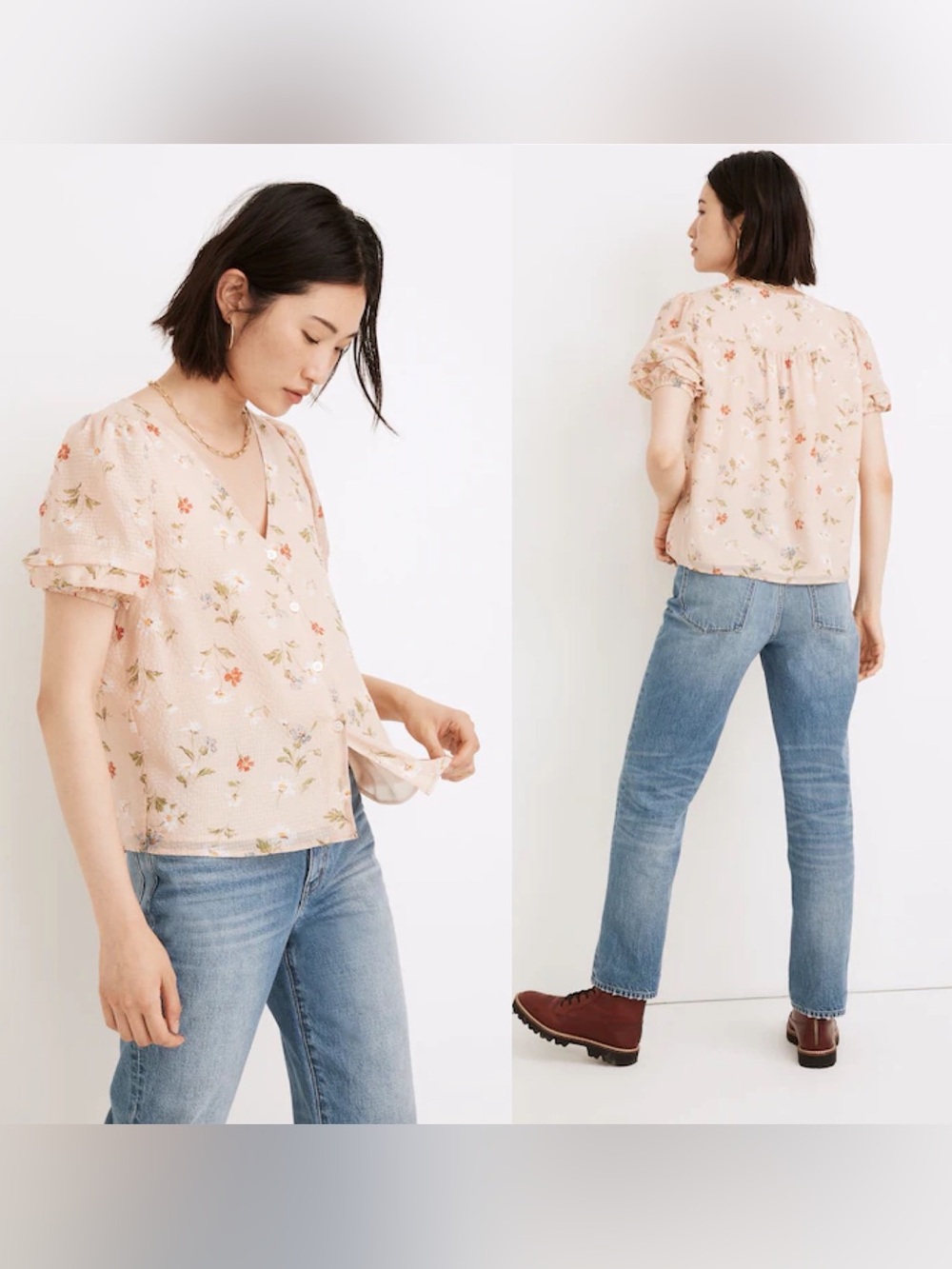 NWT Madewell Silk Pembroke Top